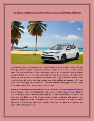 Car Rental Company Antigua makes an accurate estimate of rentals