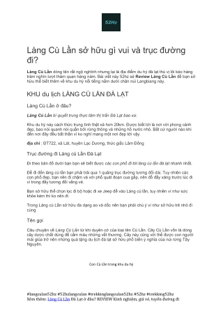 Review một chút kinh nghiệm đi và vui chơi ở Làng Cù Lần cho Các bạn nhé