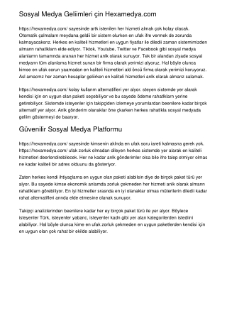 Sosyal Medya Gelişimleri İçin Hexamedya.com