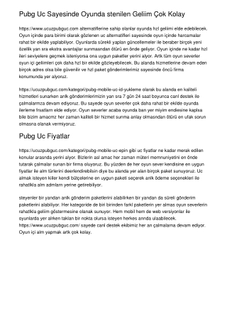 Pubg Uc Sayesinde Oyunda İstenilen Gelişim Çok Kolay
