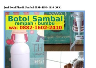 Jual Botol Plastik Sambal Ö8౩I-ᏎI8Ö-I8IÖ{WA}