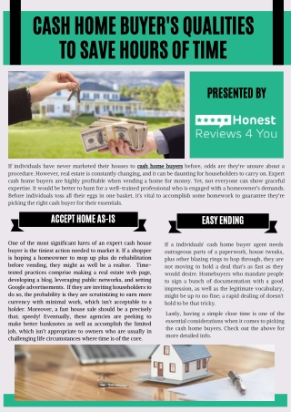 Cash Home Buyers Qualities To Save Your Time