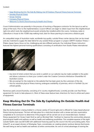 Workout Devices In Parks Exterior Gyms