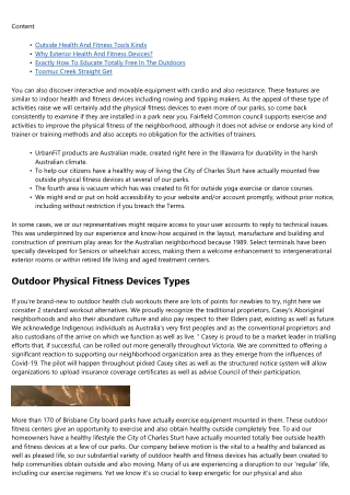 Cost-free Outside Fitness