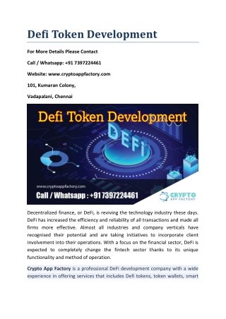 Defi Token Development