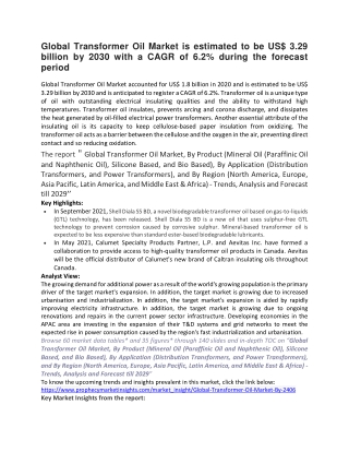 Global Transformer Oil Market