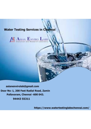 Water Testing Services in Chennai