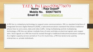 Tata Pri Line @  9206776070