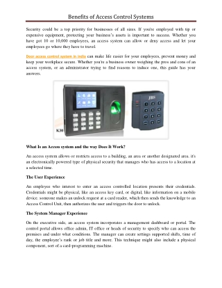 Benefits of Access Control Systems