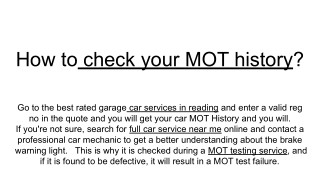 How to check your MOT history_