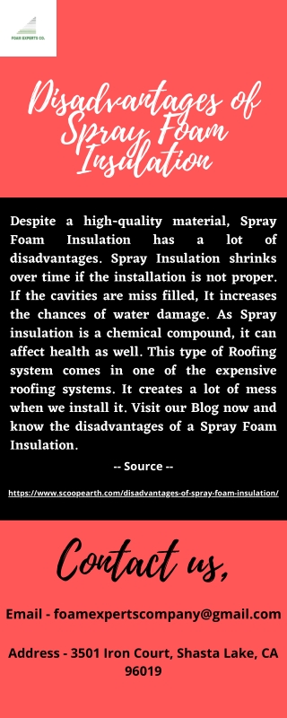 Disadvantages of Spray Foam Insulation