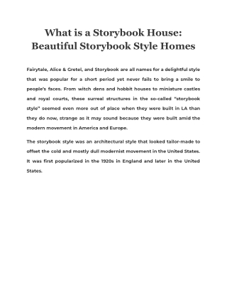 What is a Storybook House: Beautiful Storybook Style Homes