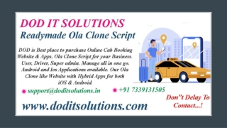 Online Readymade Ola Clone System - DOD IT SOLUTIONS