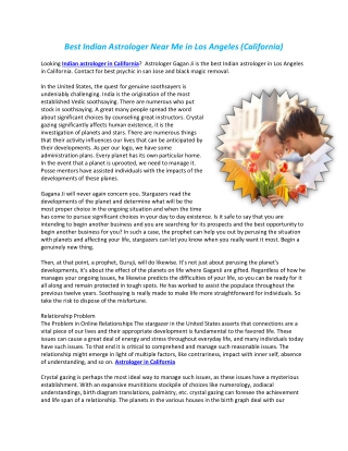 Best Indian Astrologer Near Me in Los Angeles (California)