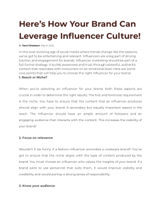 Here’s How Your Brand Can Leverage Influencer Culture