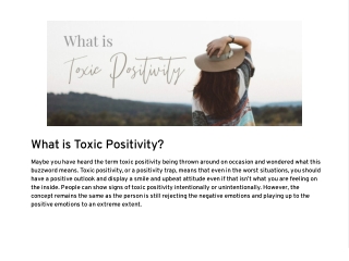 What is Toxic Positivity?