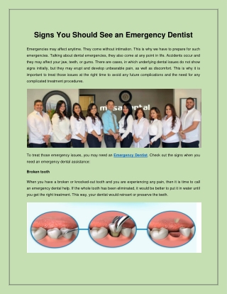 Signs You Should See an Emergency Dentist
