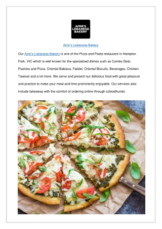 $5 off - Amir’s Lebanese Bakery Restaurant Hampton Park,VIC