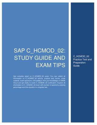 SAP C_HCMOD_02 Certification : Best Exam Tips & Study Guide