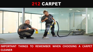 Important Things to Remember When Choosing A Carpet Cleaner