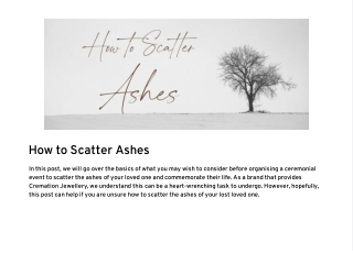 How to Scatter Ashes