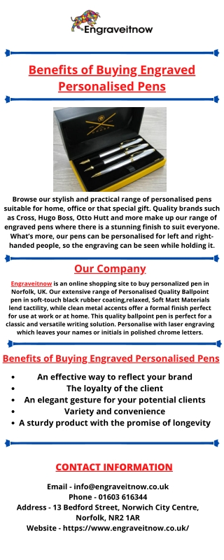 Benefits of Buying Engraved Personalised Pens