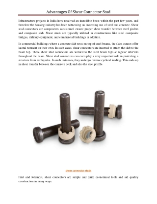 Advantages Of Shear Connector Stud