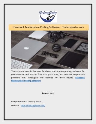 Facebook Marketplace Posting Software  Thelazyposter