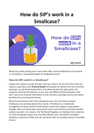 How do SIP's work in a Smallcase