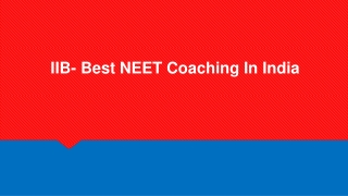 IIB - Best NEET Coaching In India