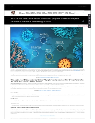 What are BA.4 and BA.5 sub-variants of Omicron-Symptoms and Precautions- How Omicron Variants lead to a COVID surge in I