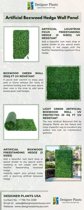 Bring The Beauty Of Nature Indoors With Faux Boxwood Panels