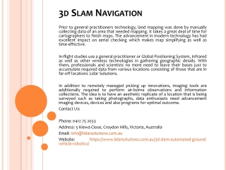 3d Slam Navigation