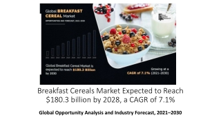 Breakfast Cereals Market - Industry Forecast by 2030
