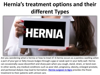 Treatment options for various types of hernias