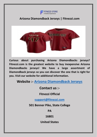 Arizona Diamondback Jerseys | Fitnezzi.com