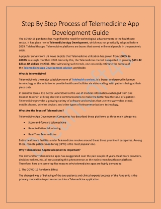 Telemedicine App Development Guide