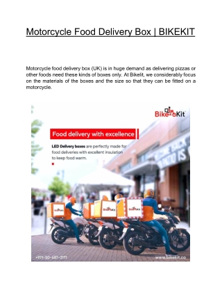 Motorcycle Food Delivery Box  | BIKEKIT