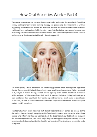 How Oral Anxieties Work - Part 4