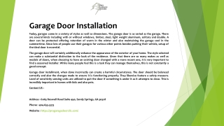 Garage Door Installation