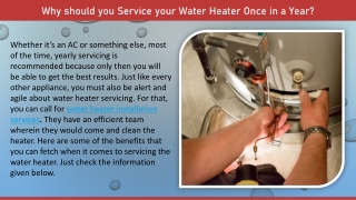 Why should you Service your Water Heater Once in a Year?