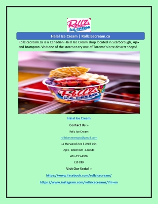 Halal Ice Cream | Rollzicecream.ca