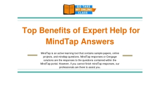 Top Benefits of Expert Help for MindTap Answers