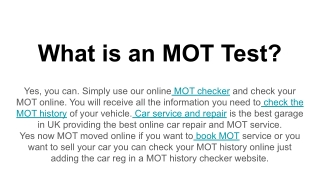 What is an MOT Test_