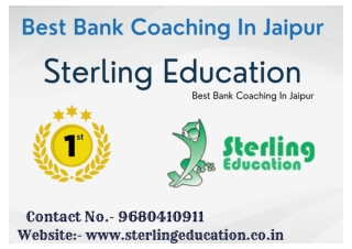 Best Bank Coaching In Jaipur Sterling Education