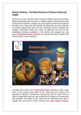 Peanut Chutney