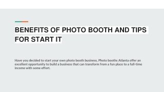 BENEFITS OF PHOTO BOOTH AND TIPS FOR START IT