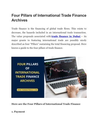 Four Pillars of International Trade Finance Archives