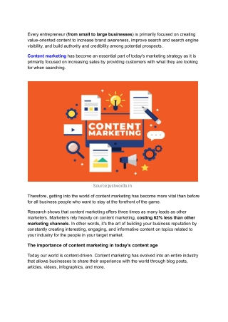 Benefits of Content Marketing