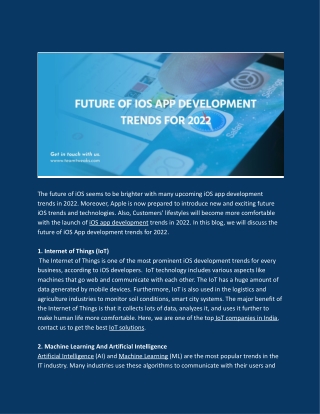 Future of iOS App Development Trends For 2022